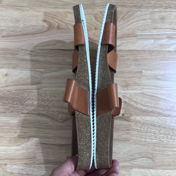 Jour Ferie Paris Flat Sandals Mens EU 45 Brown Slides Leather - Picture 4 of 9